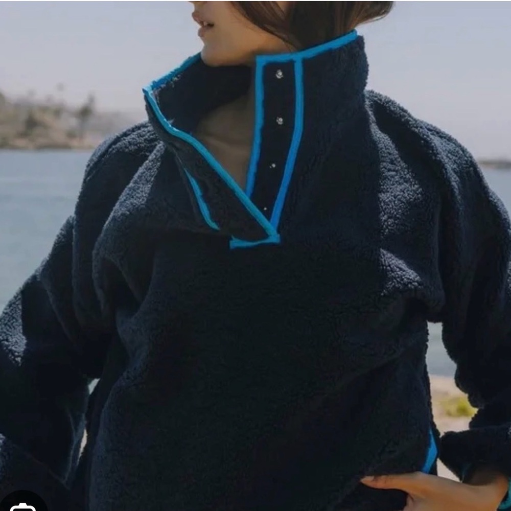 Daily Drills Navy Fleece Jacket with Blue Accents